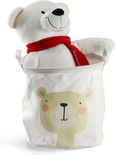 Children's Storage Basket made of Fabric Bear White 30x30x30cm 1pcs