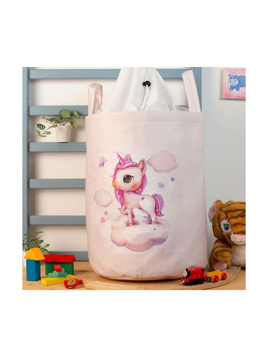Dimcol Kinder Aufbewahrungskorb aus Stoff Rosa 45x30x50cm 1Stück