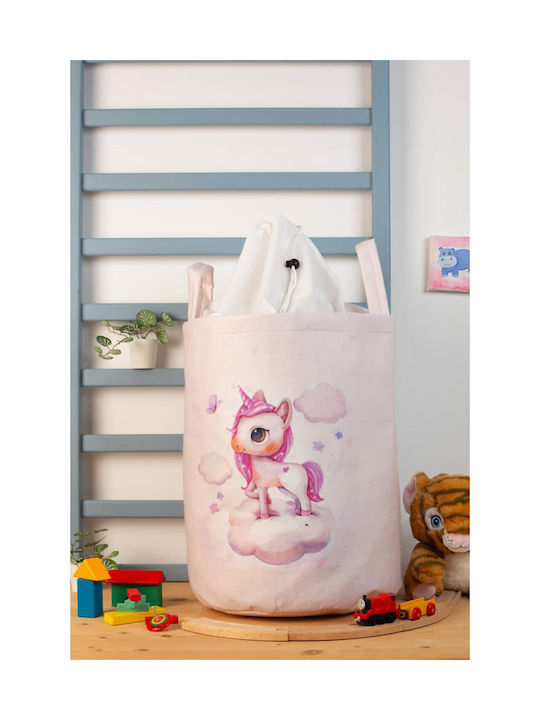Dimcol Kinder Aufbewahrungskorb aus Stoff Rosa 45x30x50cm 1Stück