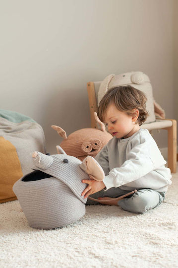 Lorena Canals Kinder Aufbewahrungskorb aus Stoff Renata die Ratte Gray 25x25x30cm 1Stück
