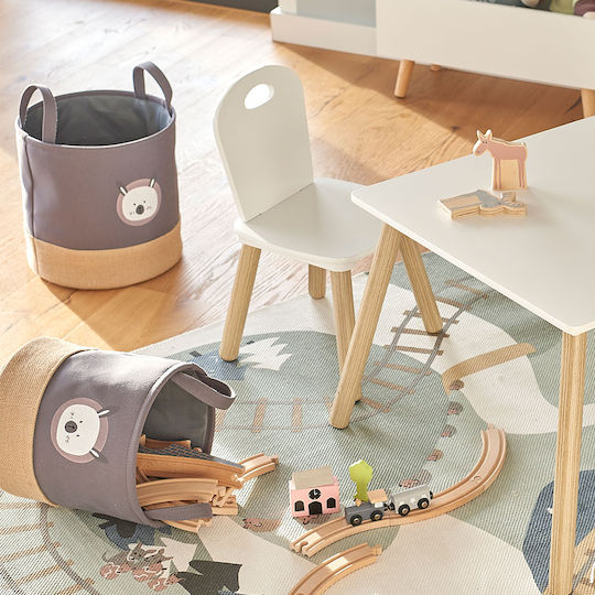 Children's Storage Basket made of Fabric Rabbit Gray 1pcs
