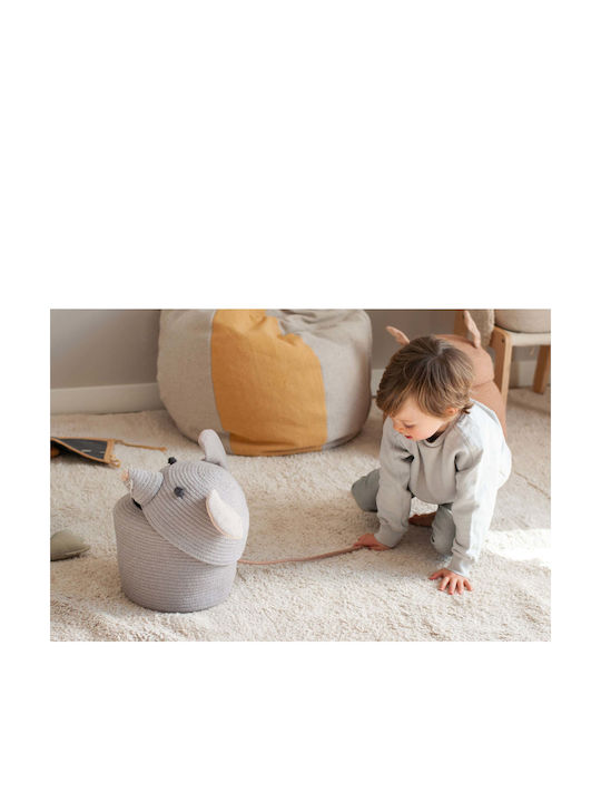 Lorena Canals Children's Storage Basket made of Fabric Renata The Rat Gray 25x25x30cm 1pcs