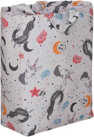 Decocraft Kinder Aufbewahrungssack Faltbar aus Stoff Unicorn Rosa 50x20x55cm 1Stück