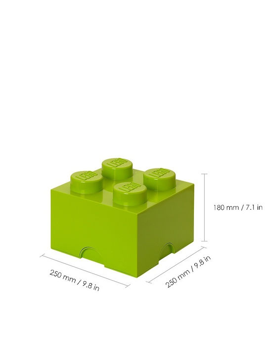 LEGO Children's Storage Box made of Plastic 4-Stud Green 25x25x18cm 1pcs