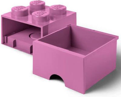 LEGO Παιδικό Κουτί Αποθήκευσης από Πλαστικό 4 Knobs Ροζ 25x25x18cm