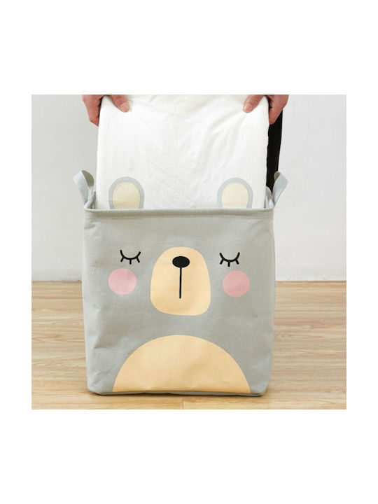 Loco Children's Storage Basket made of Fabric Bear Gray 33x33x33cm 1pcs