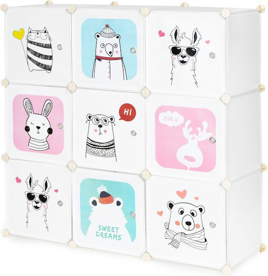 Ecotoys Παιδική Ντουλάπα 9 Θέσεων Ζωάκια