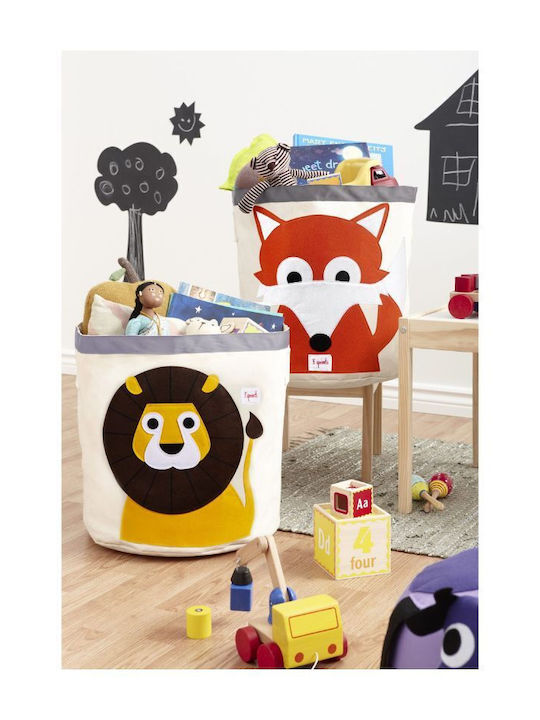 3 Sprouts Children's Storage Basket made of Fabric Lio Brown 43x43x45cm 1pcs