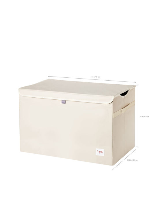 3 Sprouts Children's Folding Storage Box made of Fabric Rhino Yellow 61x37x38cm 1pcs