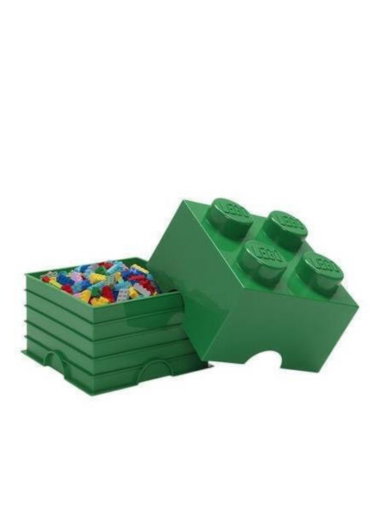 LEGO Детска кутия за съхранение от пластмаса 4-Stud Зелен 25x25x18см 1бр