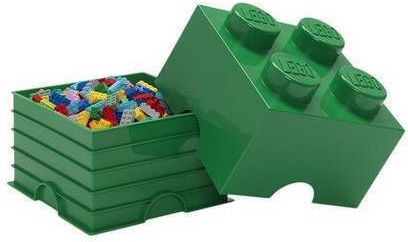 LEGO Детска кутия за съхранение от пластмаса 4-Stud Зелен 25x25x18см 1бр