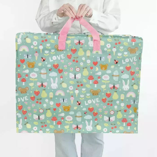 A Little Lovely Company Children's Storage Box made of Plastic Green 58x45cm 1pcs