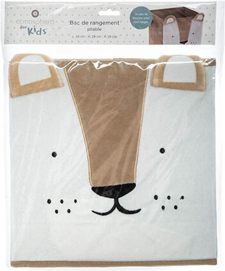 Atmosphera Children's Storage Box made of Fabric Bear Beige 29x29x29cm 1pcs