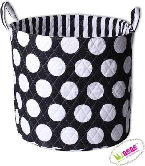 Minene Children's Storage Basket made of Fabric Circles Black 45x40cm 1pcs