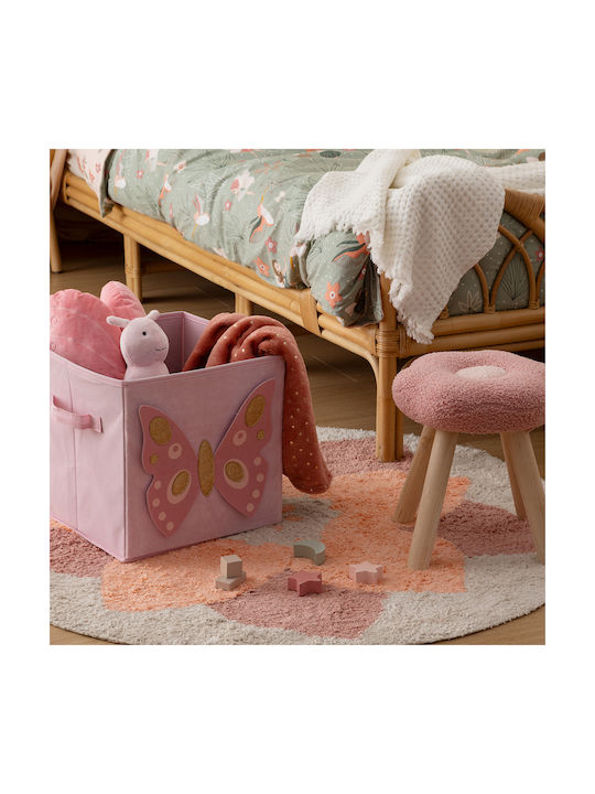 Atmosphera Children's Storage Basket made of Fabric Pink 29x29x29cm 1pcs