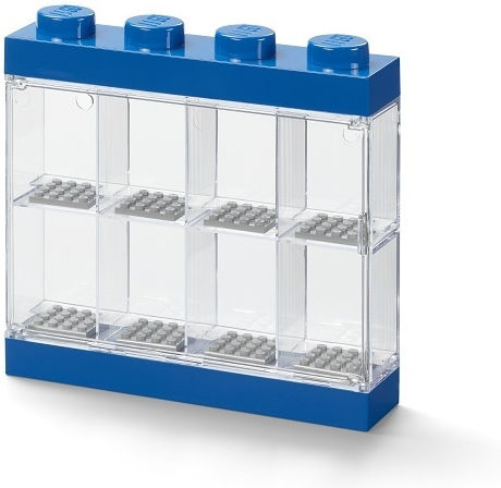 LEGO Kinder Aufbewahrungsbox aus Kunststoff Display Case 8 Mini Figures Blau 19.1x18.4x18.4cm 1Stück