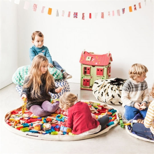 Play&go Kinder Spielmatte aus Stoff Clothespin Weiß 1Stück