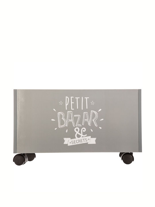 Atmosphera Kinder Aufbewahrungsbox aus Holz Roulettes Trunk Gray 48x28x28.5cm 1Stück