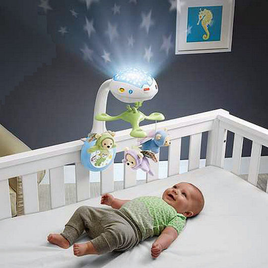 Fisher Price Mobile for Cot with Music and Rotation Teddy bears for 0++ Months