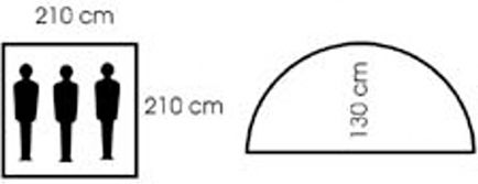 MFH BW Camo Camping Tent Igloo Khaki for 3 People 210x210x130cm