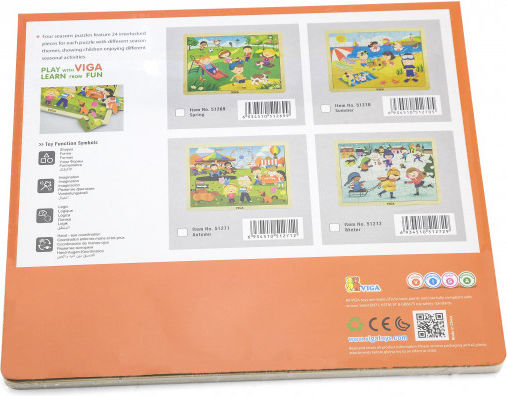Ξύλινο Παιδικό Puzzle για 2+ Ετών 24pcs Viga Toys