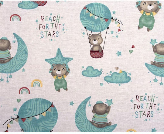 Dimcol Reach the Stars Cotton Swaddle Wrap Green 80x80cm.