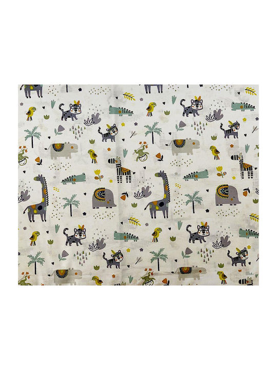 Dimcol Zoo Cotton Swaddle Wrap White-Grey White 80x80cm.