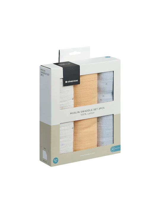 Kikka Boo Swaddle Blanket 75x75cm 3 Pieces