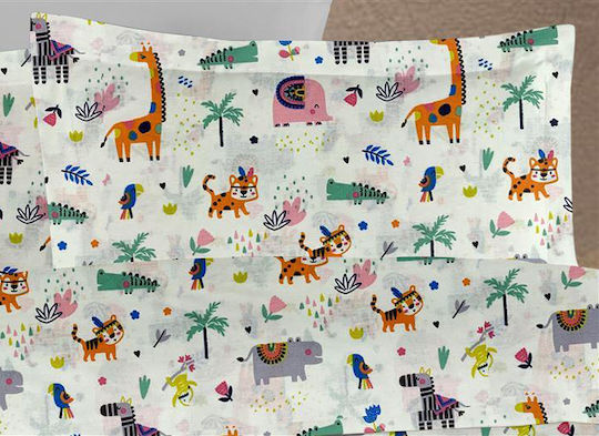 Dimcol Zoo Πάνα Αγκαλιάς Χασέ White 80x80εκ.