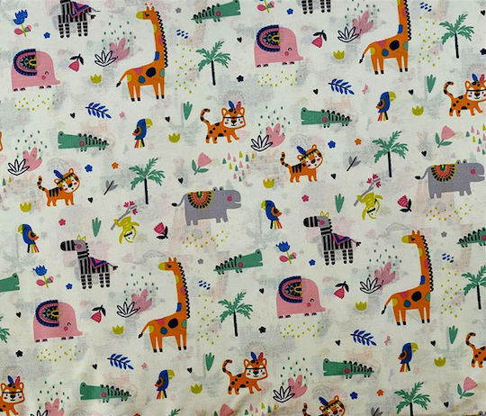 Dimcol Zoo Πάνα Αγκαλιάς Χασέ White 80x80εκ.
