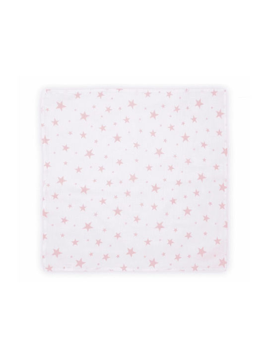 Lorelli Stars Pânză de Înfășat din Muselină Roz 80x80εκ.