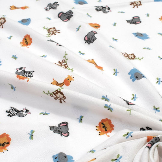 Dimcol Zoo Flanell-Wickeltuch White Mehrfarbig 80x80cm.