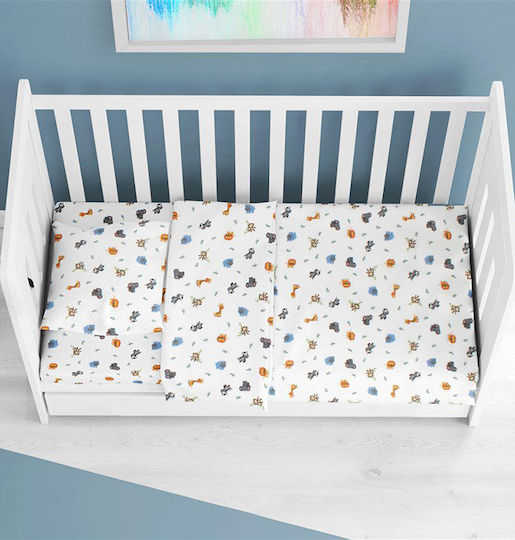 Dimcol Zoo Flanell-Wickeltuch White Mehrfarbig 80x80cm.