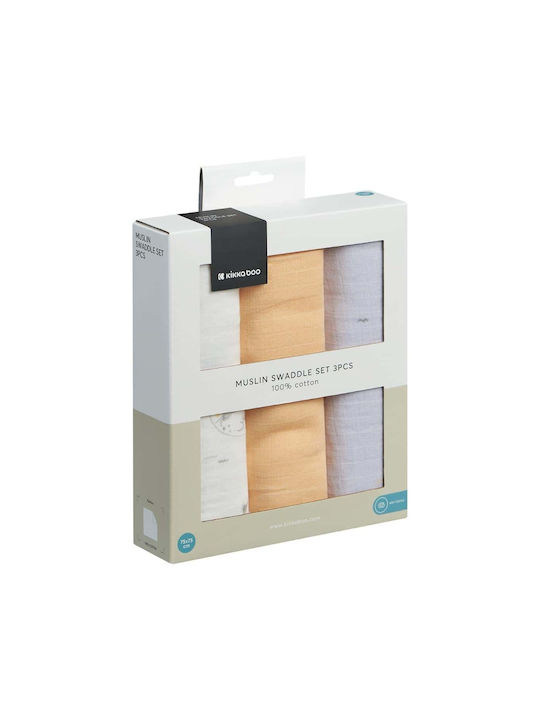 Kikka Boo Swaddle Blanket 75x75cm 3 Pieces