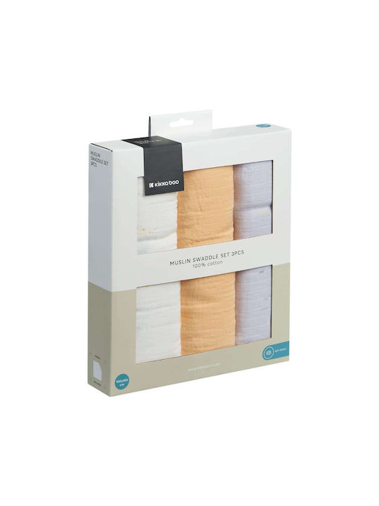 Kikka Boo Swaddle Blanket 100x100cm 3 Pieces