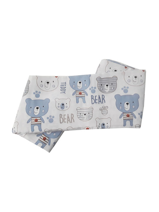Kikka Boo Bear Muslin Swaddle Wrap Blue 120x120cm.