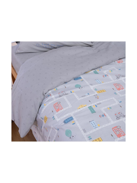 Nef-Nef Homeware Σετ Μονά Velocity Grey Γκρι 170x260cm Nef-Nef Homeware Σετ Μονά Velocity Grey Γκρι 170x260cm