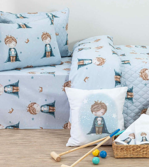 Borea Seturi de cearșafuri Single Bumbac Little King Petrol 160x250cm 3buc