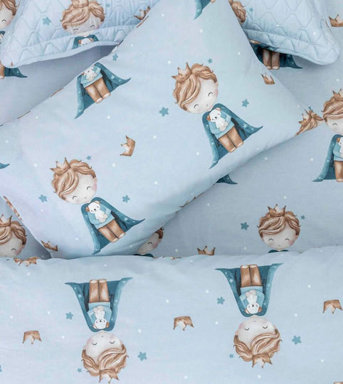 Borea Seturi de cearșafuri Single Bumbac Little King Petrol 160x250cm 3buc