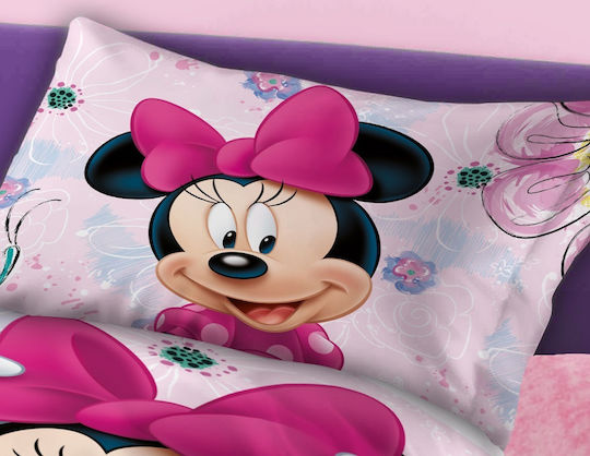 Dimcol Sheet Set Single Cotton Minnie 852 Pink 160x240cm 2pcs