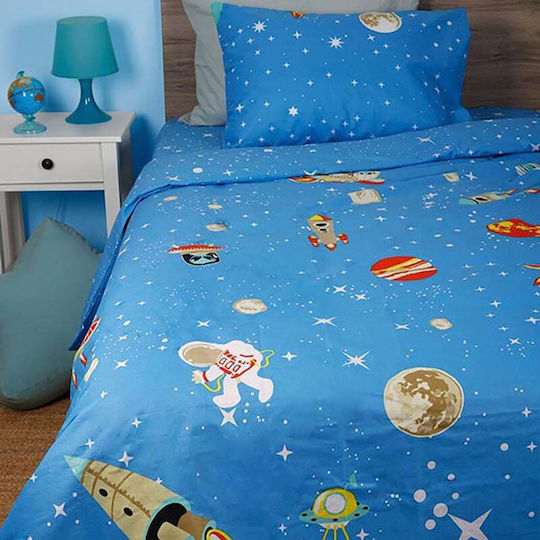 Sunshine Bettwäsche-Set Einzel Mit Gummizug Baumwolle Feelings 26 Hellblau 105x205cm 3Stück
