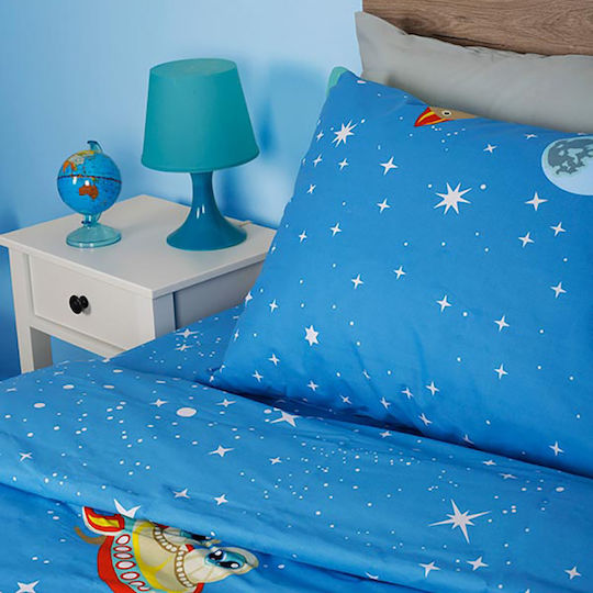 Sunshine Bettwäsche-Set Einzel Mit Gummizug Baumwolle Feelings 26 Hellblau 105x205cm 3Stück