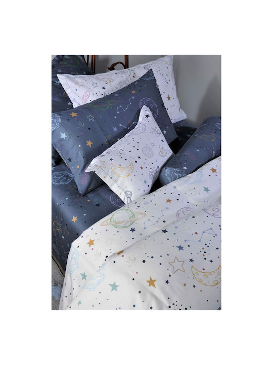 Down Town Home Sheet Set Single Cotton Blue 175x255cm 11-0536 3pcs