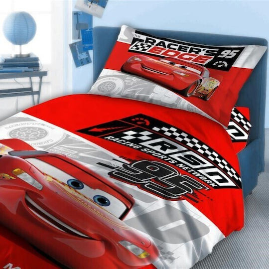Dimcol Σετ Σεντόνια Μονά Βαμβακερά Cars 774 Pink 160x240cm 4τμχ