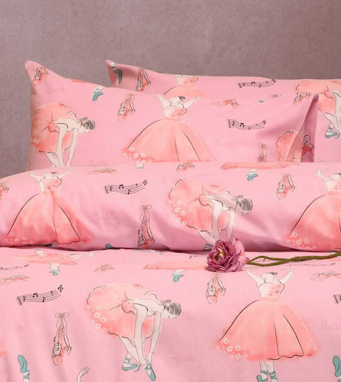 Melinen Sheet Set Single Cotton Ballet Pink 170x260cm 3pcs