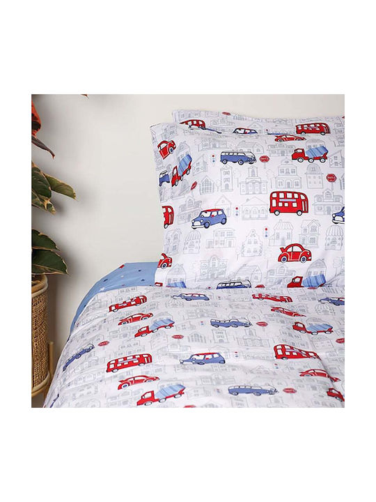 Sunshine Sheet Set Single with Elastic Band Cotton Cotton Feelings 42 White 105x205cm 3pcs