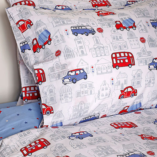 Sunshine Комплект чаршафи Единично С ластик Памучни Cotton Feelings 42 Бял 105x205см 3бр