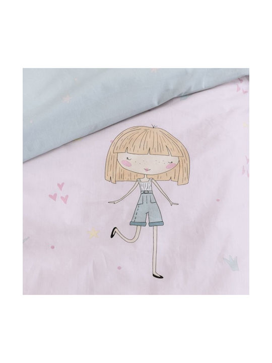 Nima Bettwäsche-Set Einzel Baumwolle Lovely Rosa 170x255cm 2Stück