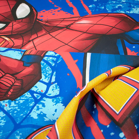 Dimcol Σετ Σεντόνια Μονά Βαμβακερά Spider-Man 714 Electric Blue 160x240cm 4τμχ
