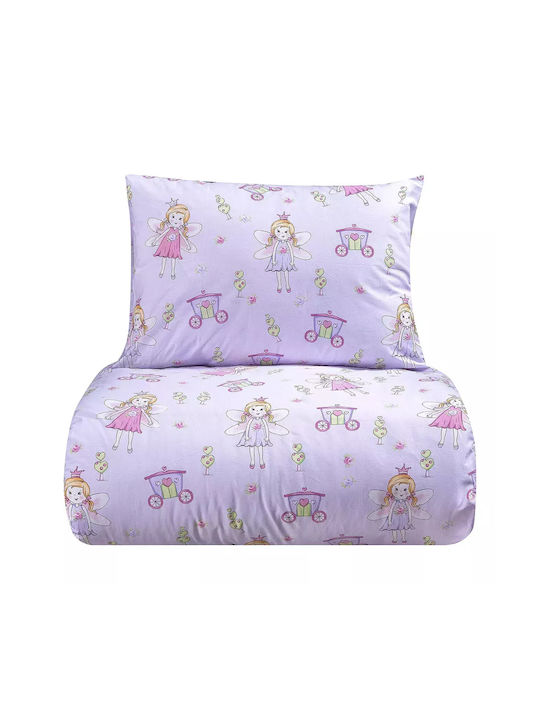 Lino Home Σεντόνι Μονό Βαμβακερό Λιλά 170x260cm
